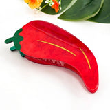 Red Chili Pepper Hair Claw Clip, Funny Vegetable Hair Clip: Chili