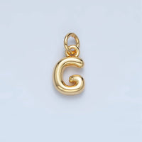 16K Gold Filled 10mm Initial Letter Chubby Balloon Mini Charm | A1591 - A1603: Letter B