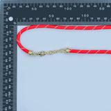 24K Gold Filled Red, Pink, Blue, Green, Beige, Teal Cord Chain Necklace | WA-3061 ~ WA-3066: Red
