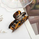 Vintage Tortoiseshell Leopard Acetate Hair Claw MK2PPM6W6HCP314: Khaki-2