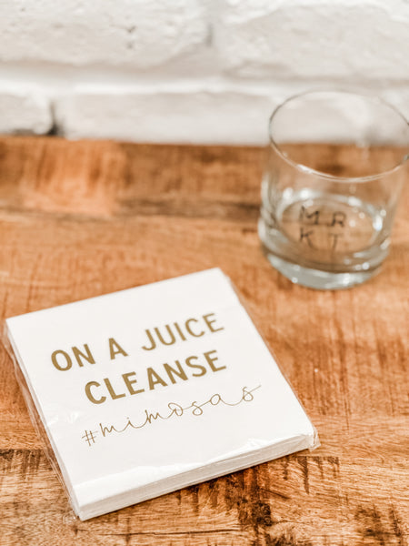 ON A JUICE CLEANSE COCKTAIL NAPKIN