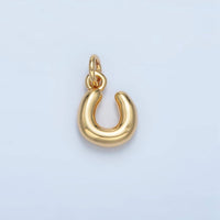 16K Gold Filled 10mm Initial Letter Chubby Balloon Mini Charm | A1591 - A1603: Letter B