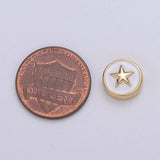 Round Enamel Tiny Gold Star - 24k Gold filled Round Beads - 10mm beads for bracelet making supply Celestial Jewelry making B-471 to B-475: Orange