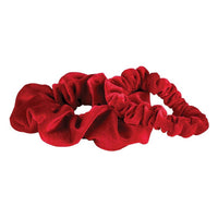 Velvet Scrunchie Present - Set of 2 - Red: 100% Polyester / 5" Dia