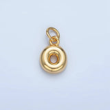 16K Gold Filled 10mm Initial Letter Chubby Balloon Mini Charm | A1591 - A1603: Letter D