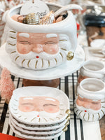 WHITE SANTA FACE PUNCH BOWL