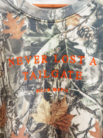 NEVER LOST A TAILGATE WOODLAND CAMO CREW