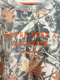 NEVER LOST A TAILGATE WOODLAND CAMO CREW