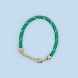 24K Gold Filled Red, Pink, Blue, Green, Beige, Teal Cord Chain Bracelet | WA-3055 ~ WA-3060: Red