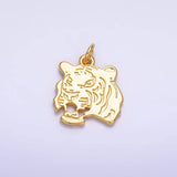 24K Gold Filled Tiger Head Animal Charm | W233