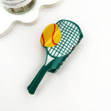 Sporty Tennis Racket Printed Hair Claw Clip: Tennis