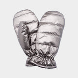Shiny Puffer Mitten Gloves: Navy