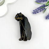 3.94" Exquisite & Wise Jaguar Acetate Hair Claw Clip: Black