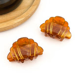 Mini Croissant Hair Claw Clip, Acetate Food-Themed Hair Clip: Mini Clip