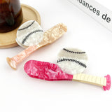 Baseball Series Claw Clip, Sports Day Souvenir Hair Clip: Bat-Brown