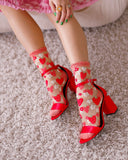 STRAWBERRY DAISIES RUFFLE SHEER SOCK
