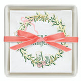 Ceramic Napkin Tray + Napkins - Merry Mahjong: 16 oz, 4.5" H