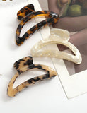 Vintage Tortoiseshell Leopard Acetate Hair Claw MK2PPM6W6HCP314: Khaki-2