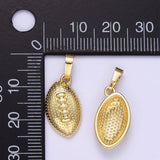 24K Gold Filled Football Sports Equipment Dotted Minimalist Pendant in Gold & Silver | AA1333: Gold