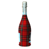 Red & Green Christmas Tartan Prosecco Bottle Wrap
