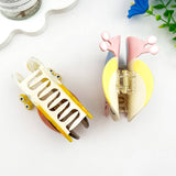 Happy Mystery Snail Acetate Animal Hair Claw Clip: Pink