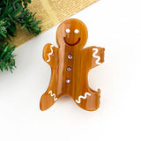 Christmas Cane Hair Claw Clip, Gingerbread Man Hair Clip: Cane