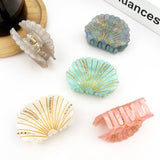 Crystal Shell Claw Clip, Ocean Creatures Hair Clip: White