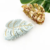Tropical Monstera Leaf Hair Claw Clip: Green