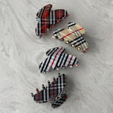 Vintage Plaid Pattern Medium Acetate Hair Clip MK2PPM6W6HCP250: Beige Plaid