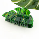 Tropical Monstera Leaf Hair Claw Clip: Green
