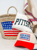 AMERICANA STRAW FLAG TOTE
