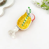 Fresh Cocktail Print Creative Hair Claw Clip: Brown