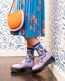 BLUEBERRY RUFFLE SHEER CREW SOCK