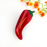🌶️ Sweet & Spicy Pepper Hair Claw – Fun Acetate Clip: Red