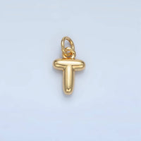 16K Gold Filled 10mm Initial Letter Chubby Balloon Mini Charm | A1591 - A1603: Letter B