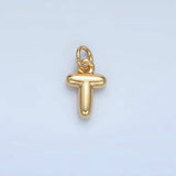 16K Gold Filled 10mm Initial Letter Chubby Balloon Mini Charm | A1591 - A1603: Letter H