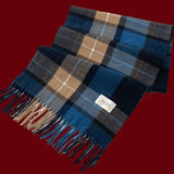 Retro Soft Wool Checkered Fringed Winter Scarf MK2BLW6W6NSW122: 4 Navy / 37*200cm