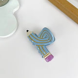 Acetate pencil hair claw clip: Blue