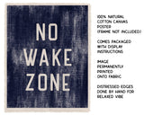 No Wake Zone Canvas Art Print, Coastal Beach Wall Decor 8x10: 11x14