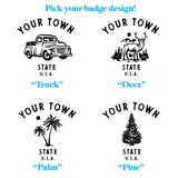 Custom West Virginia Town Glasses: Beer Can / Truck