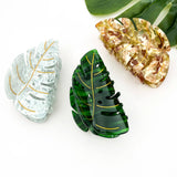 Tropical Monstera Leaf Hair Claw Clip: Green