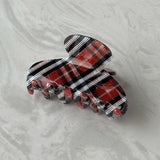 Vintage Plaid Pattern Medium Acetate Hair Clip MK2PPM6W6HCP250: Beige Plaid