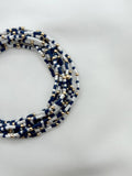Game Day Bracelets Seed Bead Gold Filled Stretch Bracelets : Red White Cobalt Blue / Gold Filled