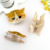Adorable 3D Cat Acetate Hair Claw Clip – Cute & Quirky Style: Yellow