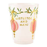 Gold Foil Frost Cups - Mistletoe and Mahj: 5.75" SQ x 1.25" D, Napkin: 5" SQ