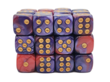 36ct 12mm D6 Dice Set: Vorpal - Red & Purple w/ Gold
