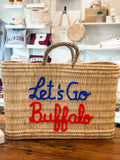 LET’S GO BUFFALO TAILGATE STRAW TOTE
