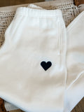 MRKT HEART SWEATPANTS- WHITE