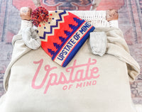 Upstate of Mind Pom Beanie - Navy / Red