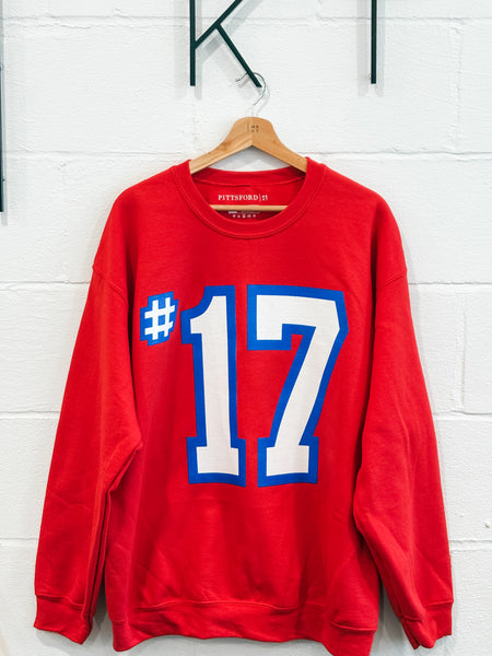#17 JERSEY RED OVERSIZED CREW